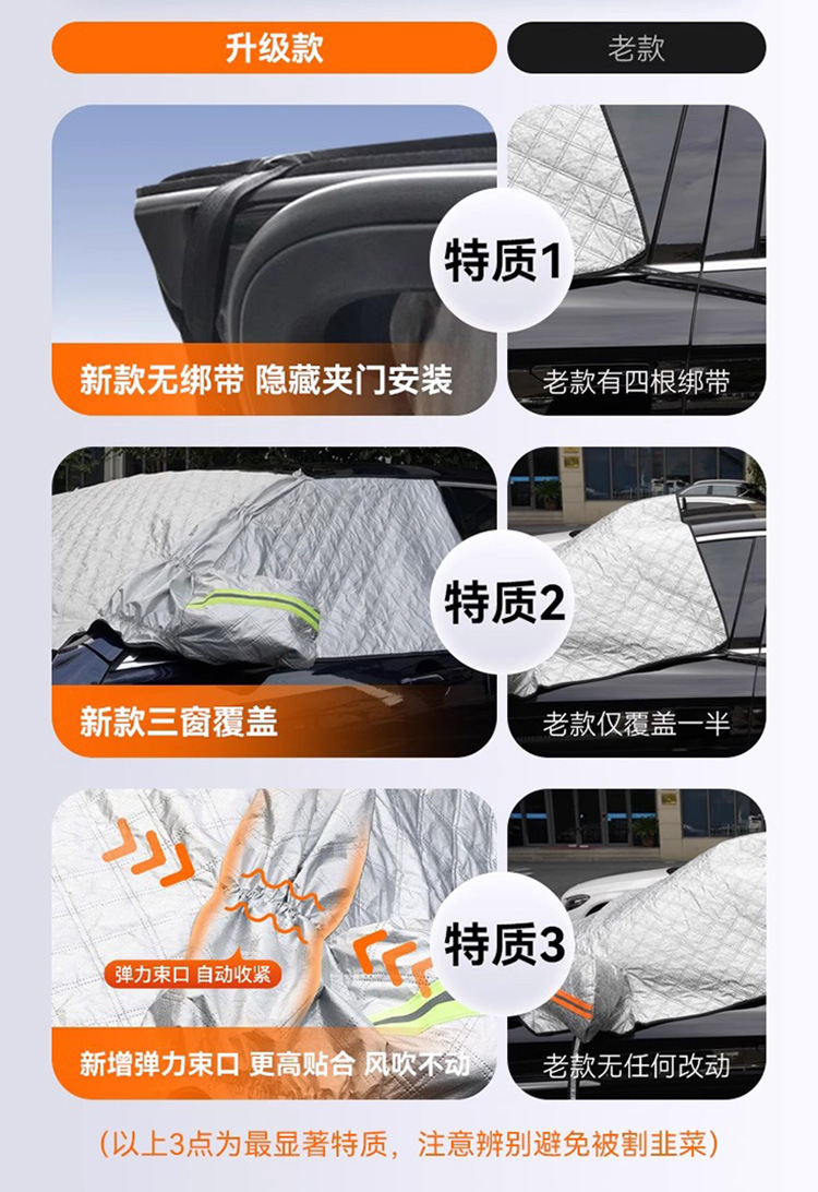 Car Snow Shield Sunshade Anti-Frost Thickened Car Cover Front Windshield Dust-proof Sun-proof Car Cover Upgrade