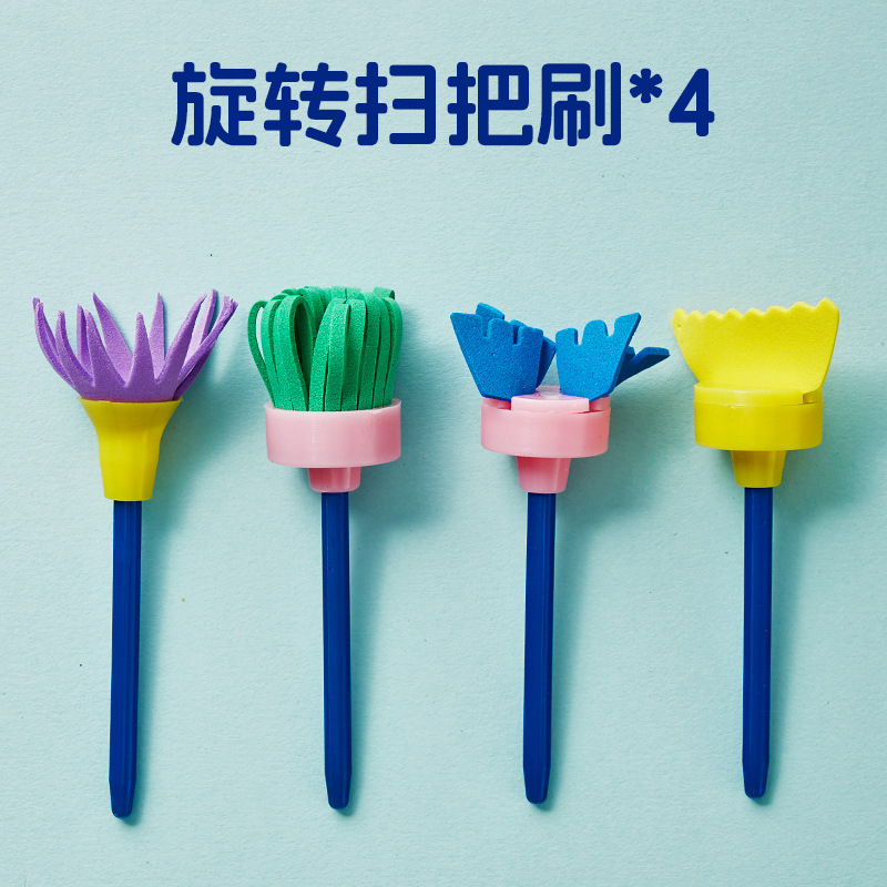 Rotating broom, set, 4 pieces