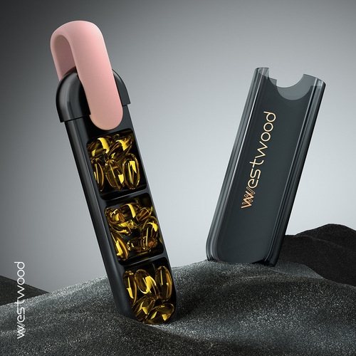 Portable Small Medicine Box Mini Small Pocket Medicine Box Three-Compartment Storage Box Travel Tablet Medicine Dividing Box