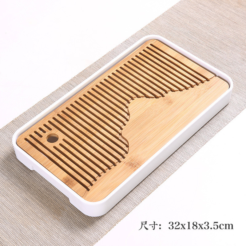 家用简约功夫茶具茶盘套装长方形储水日式密胺竹制小茶台沥水托盘|undefined