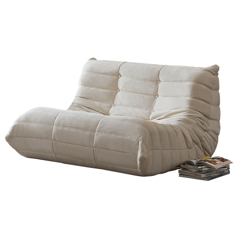 Caterpillar doble sofá perezoso tipo casa pequeña crema viento sala de estar dormitorio tela transfronteriza compresión sofá relajación