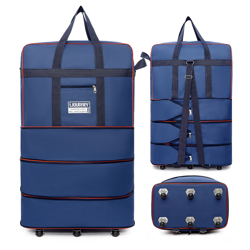Blue Extra Large Three-Layer Expansion 6-Wheel Universal