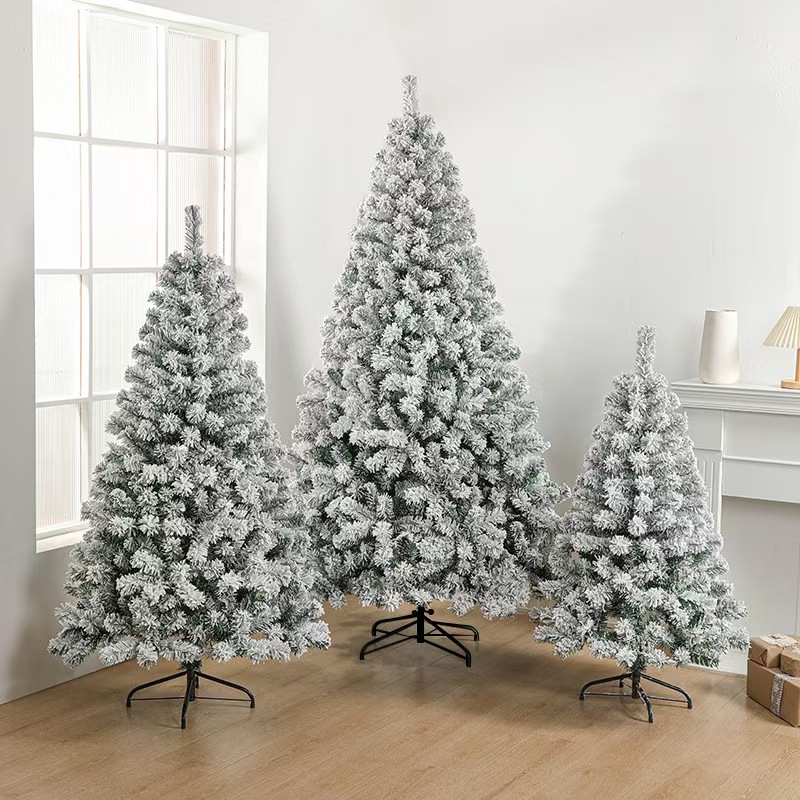 Árbol de Navidad de PVC gran encriptación flocado blanco árbol de simulación de nieve 0.45m - 2.1m decoración de suelo en stock
