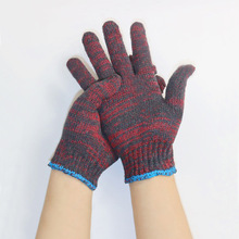 劳保手套棉纱批发建筑加厚耐磨修车工业红线手套工作针织厂家批发