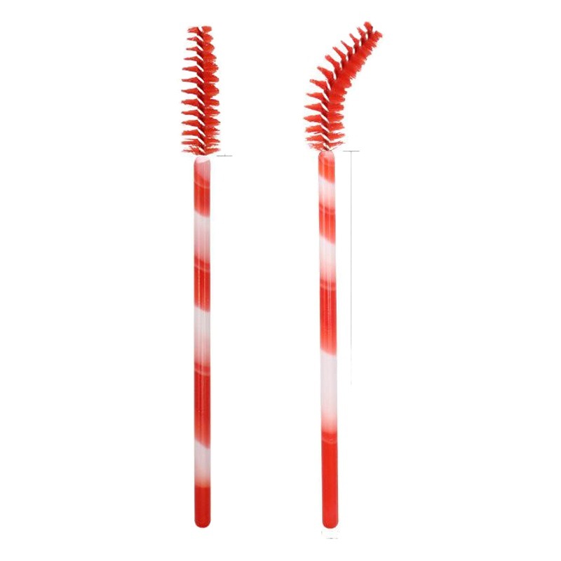 Wholesale 50 pl/pack two-color rod eyelash brush disposable nylon eyelash roll color rod eyelash brush eyebrow brush