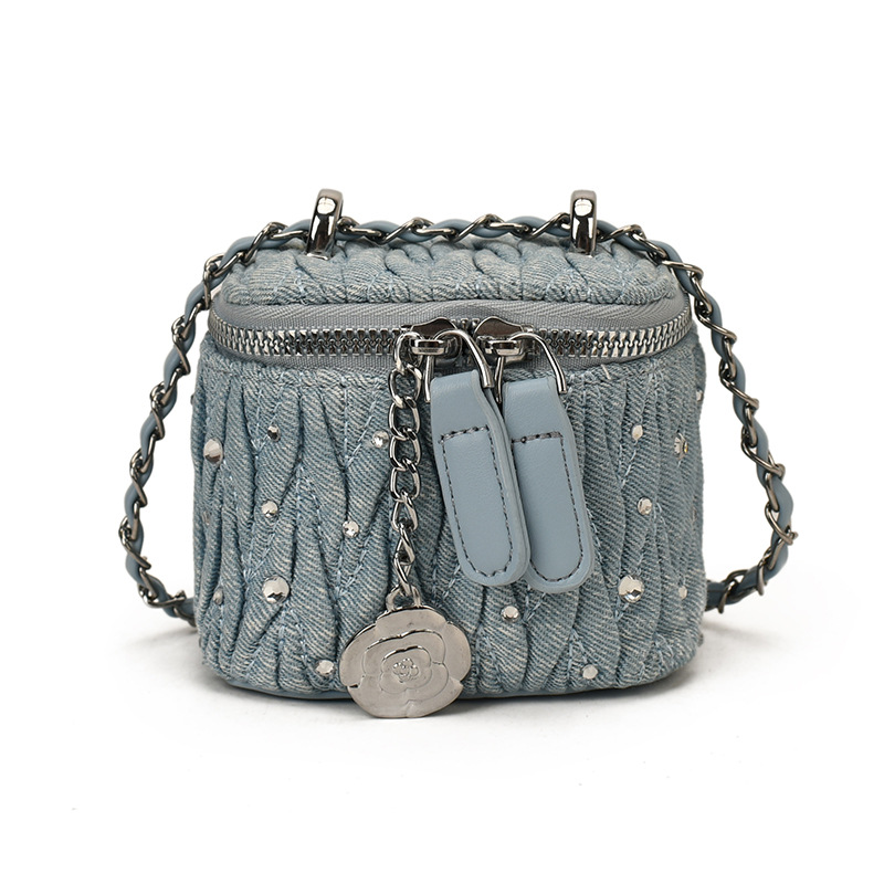 Coreana pequeña bolsa de hombro para niñas bordada de diamante mini bolsa de caja de bebé bolsas de cadena de perforación plegables para niños