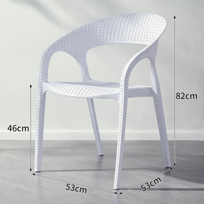 Silla de plástico de caña silla de comedor casual al aire libre simple respaldo impermeable a prueba de agua silla de plástico al aire libre