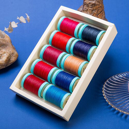 JR high-end national color round wax thread set 0.35 0.4 0.5 0.65 0.8mm special for hand weaving