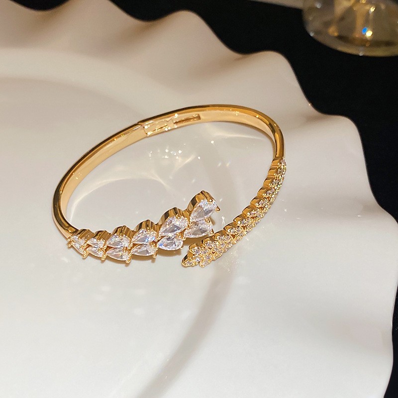 33 # Pulsera-oro-espiga de trigo (galvanoplastia de oro real)