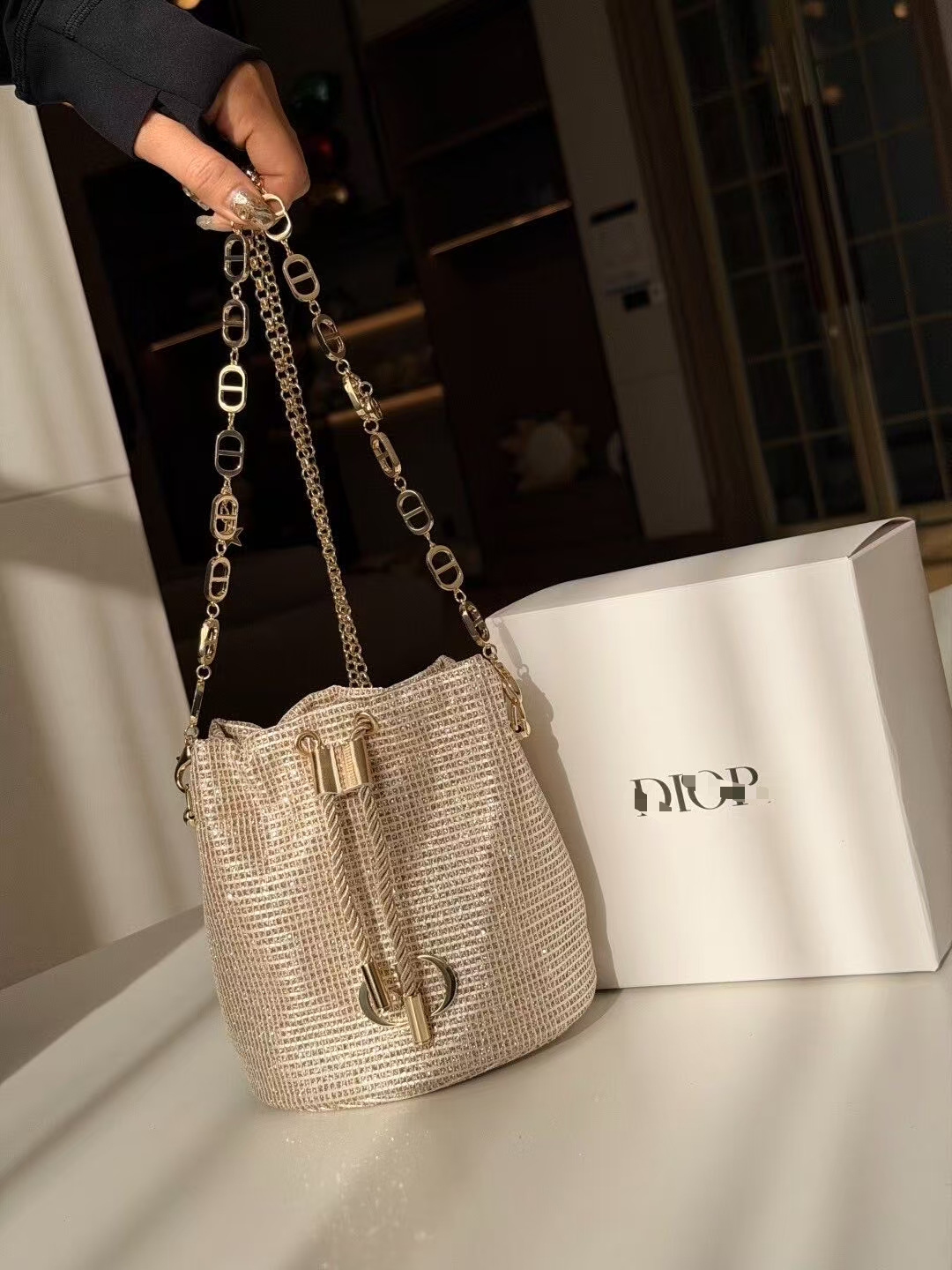 Full Diamond Rhinestone Bag for Women 2026 Summer New Trendy Versatile Crossbody Bag Ins Chain Bag Handbag Bucket Bag