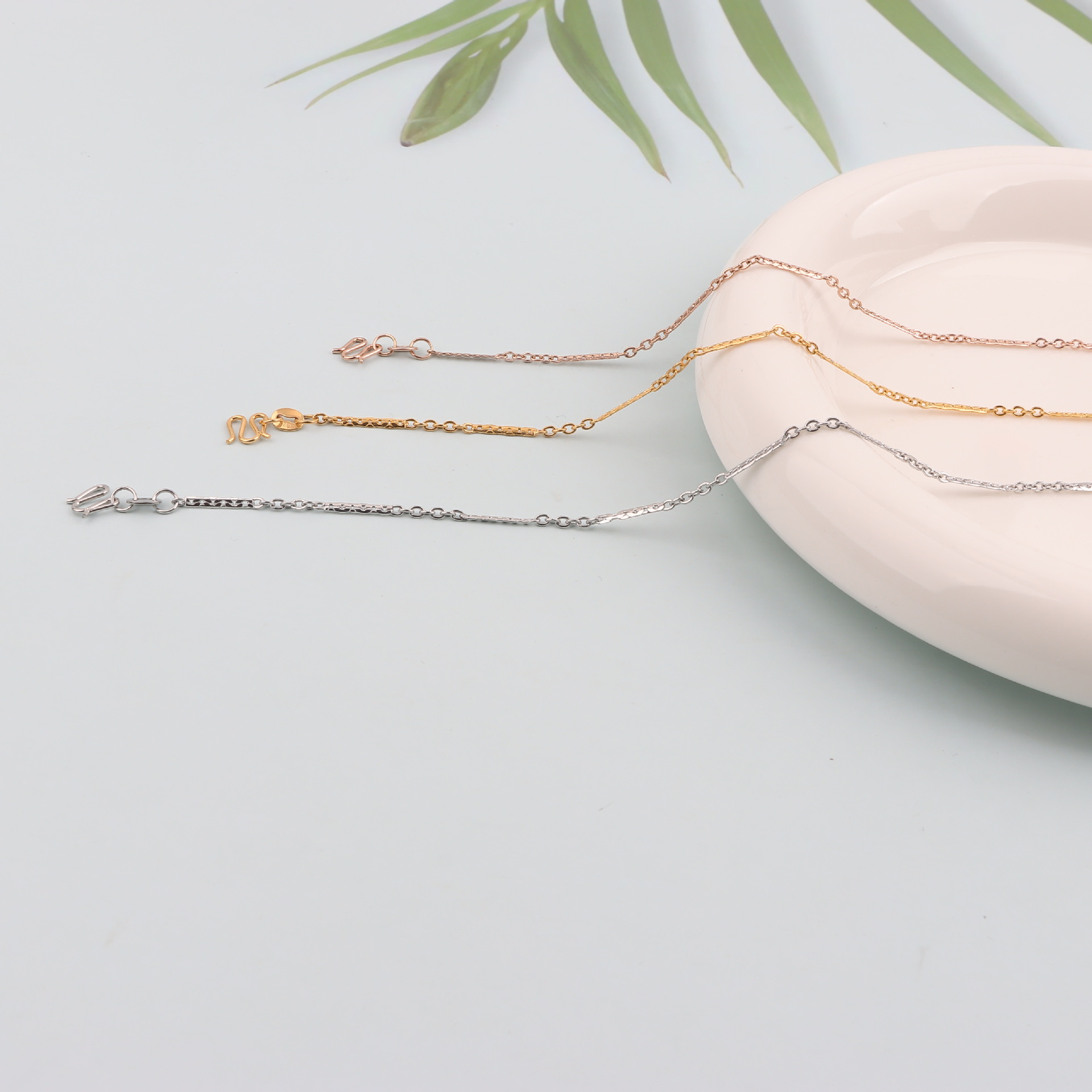 Gold-Tone Colorfast Stainless Steel Metal Handmade Titanium Steel Dragon O-Ring Chain Accessory Link Chain DIY Half-Finished Dispersed Chain