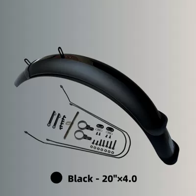 20X4.0 Suitable for Snow Bike Fender Electric Fat Tire Bike 110mm Wide Fender Lightweight Model (Electric vehicle fender) - 20inch-black-lightweight-model