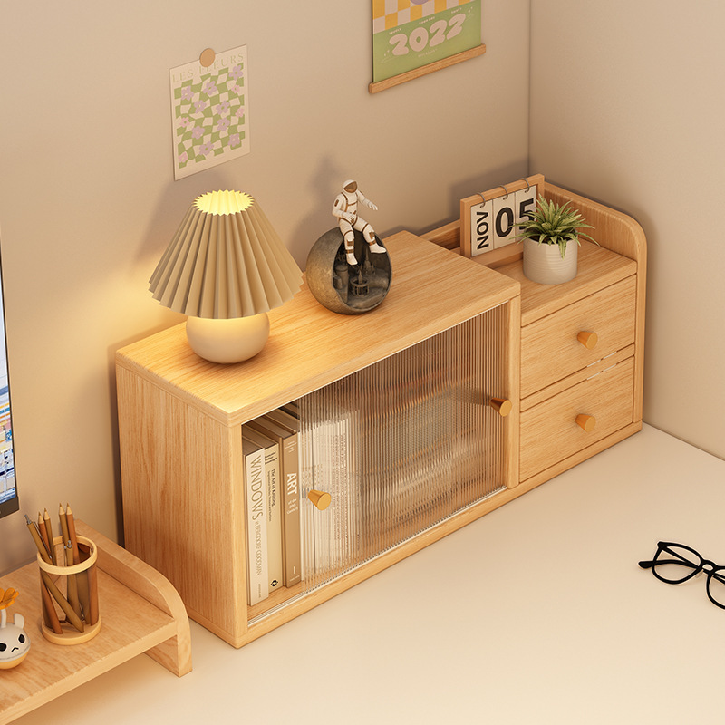 Book Desktop Storage Rack Storage Cabinet Office Desk Display Counter Storage Cabinet Acrylic Storage Box Small Bookcase