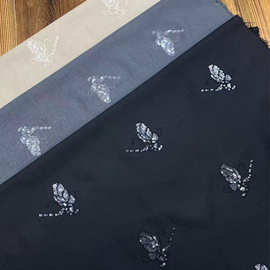 秋冬新品 TR弹力西服面料亮片绣花 刺绣大衣连衣裙时装布料