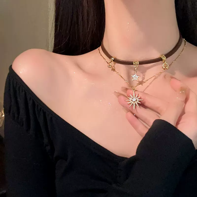 美神降临~甜酷美拉德星芒项链女美式复古choker锁骨链ins网红颈链