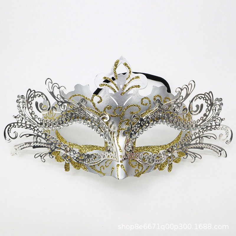 Ventas transfronterizas máscaras de hierro forjado de plástico de alta calidad máscaras de maquillaje de plástico pintadas máscaras de carnaval