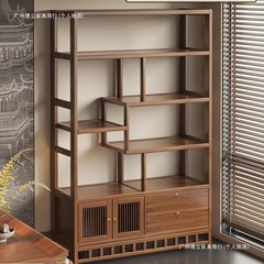 博古架实木中式复古茶具置物架茶叶架子展示柜隔断收纳摆放架落地