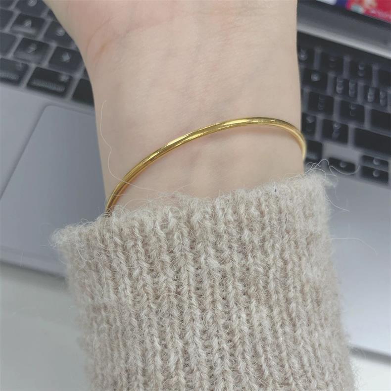 Baoman Classic Versatile Plain Ring 18K Bracelet Women's Niche Design Simple Ultra-Fine 2mm Bracelet Stacking Bracelet Baoman Classic Versatile Plain Ring 18K Bracelet Women's Niche Design Simple Ultra-Fine 2mm Bracelet Stacking Bracelet