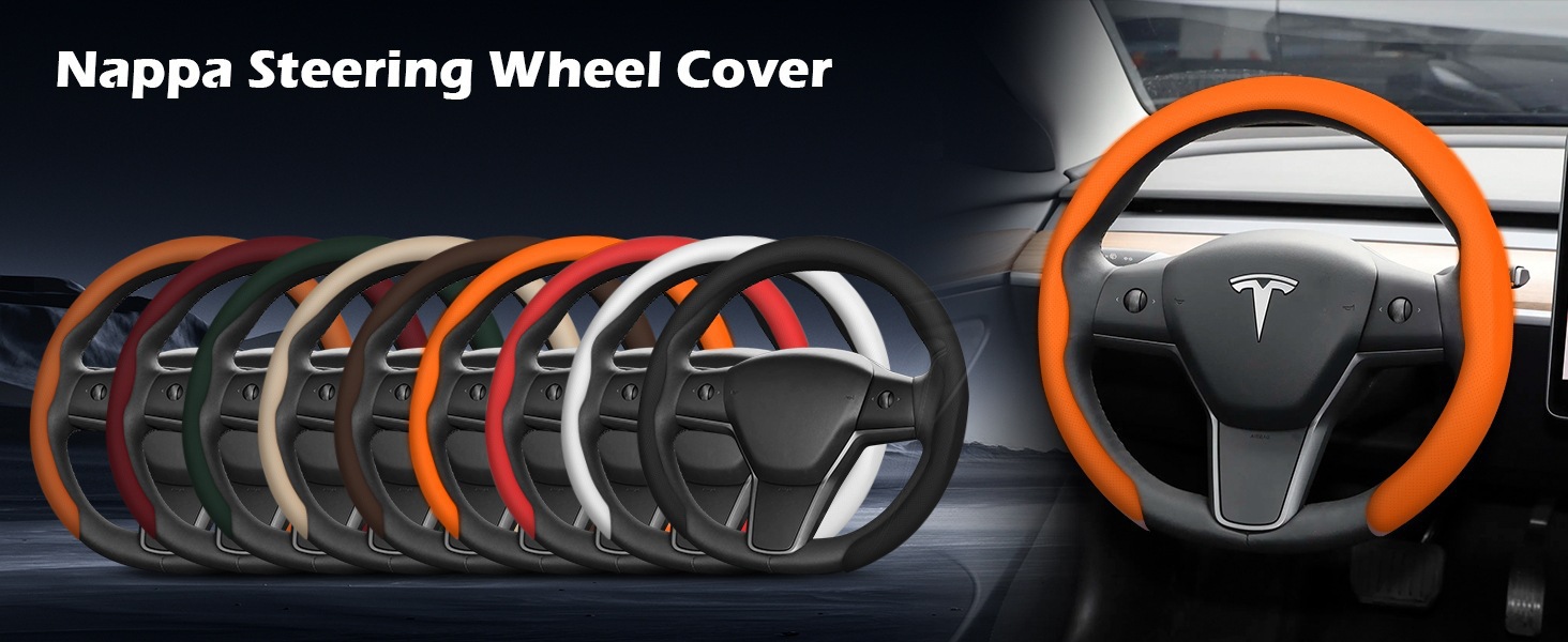 Cross-border bestseller 5D carbon fiber Nappa suede car steering wheel cover, breathable, sweat-absorbent, non-slip, wear-resistant, interior modification