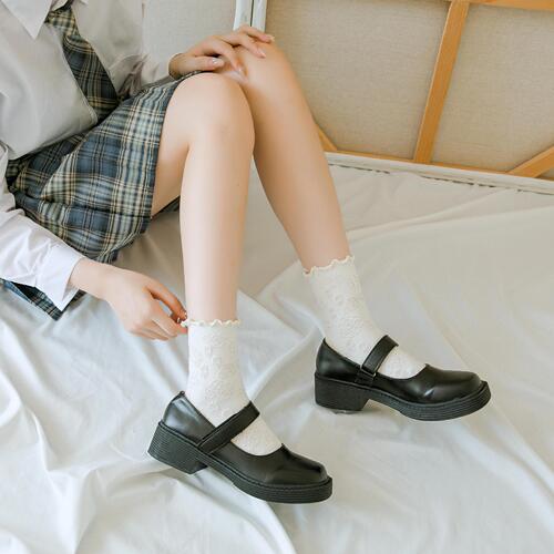 Socks women's autumn and winter cotton socks JK style Lolita lace Lolita sweet mid-calf wholesale ins white