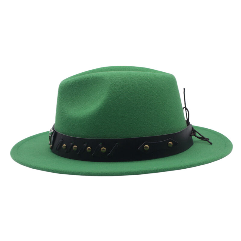 Cappello da cowboy spagnolo unisex Cappello a cilindro jazz erboso con tesa piatta e tesa larga per uomo e donna_voghion.com