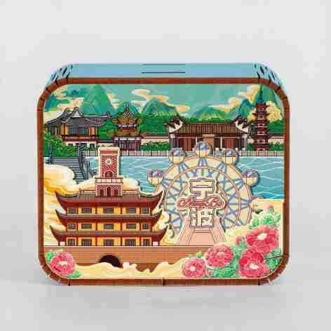 オリジナルアモイ重慶南京西安都市動態オルゴールオルゴールオルゴール観光記念品