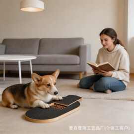 木制宠物指甲锉宠物磨爪器椭圆形狗狗指甲抓板家用宠物美容工具
