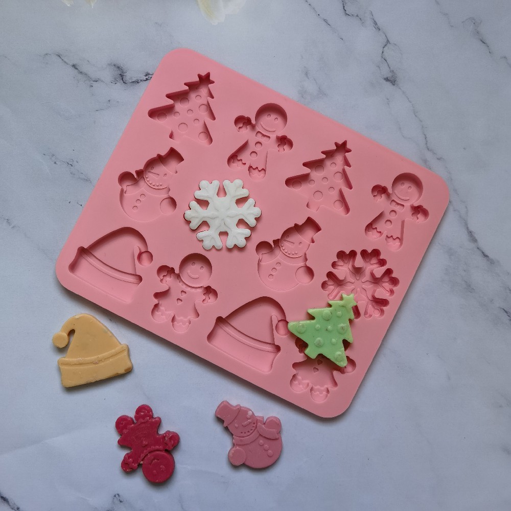 12 copos de nieve de Navidad 245 molde de silicona pastel helado pudín molde de postre jabón utensilios