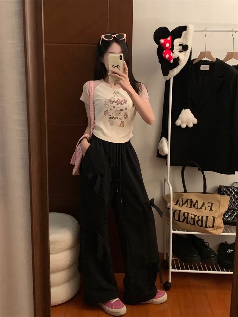 2026 nuevos pantalones casuales sueltos de moda coreana pantalones versátiles de verano delgados pantalones de piernas largas