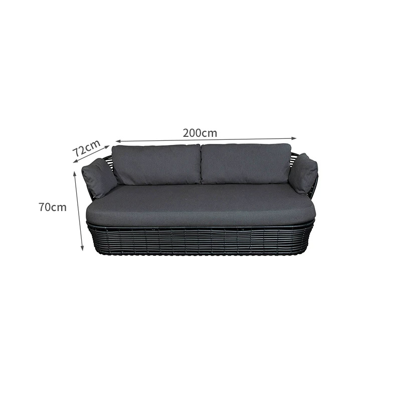 sofá de caña de ocio al aire libre patio jardín impermeable solar balcón sofá de caña combinado mesa de té image 11
