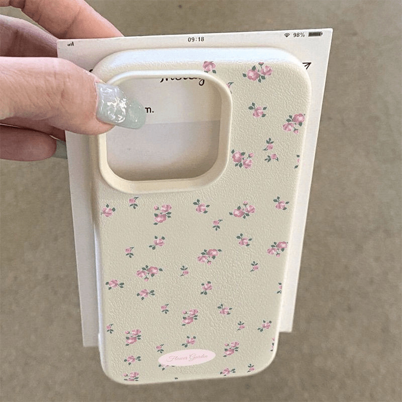 Ins-Style Fresh Small Floral Pattern Suitable for Apple 17Promax Phone Case Iphone15/13 Lychee Texture 14 Soft X