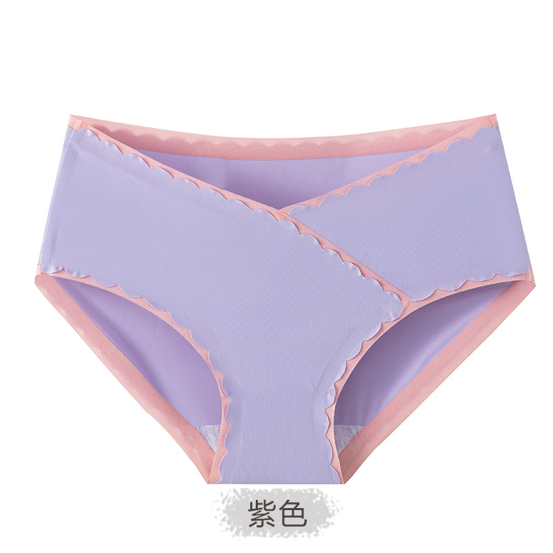 Ropa interior de las mujeres embarazadas Algodón puro entrepierna antibacteriana cintura baja vientre soporte embarazada temprano, período medio y tardío entrepierna de algodón sin costuras más tamaño pantalones cortos de las mujeres embarazadas