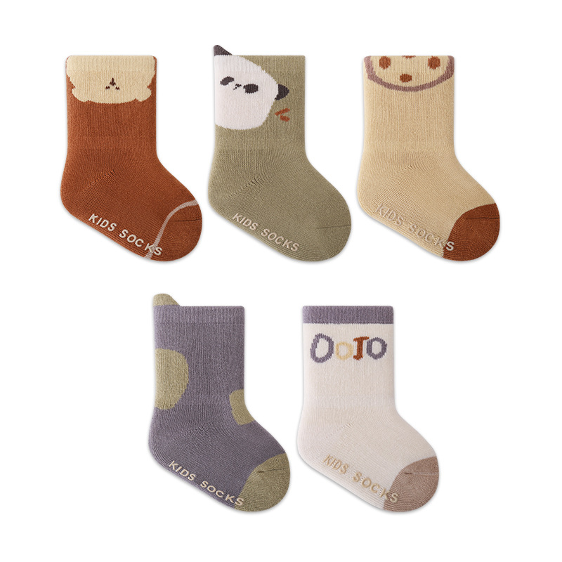 Calcetines de bebé recién nacidos Otoño e Invierno engrosados calcetines de bebé cálido lindo dibujos animados sin hueso boca suelta calcetines de media pantorrilla