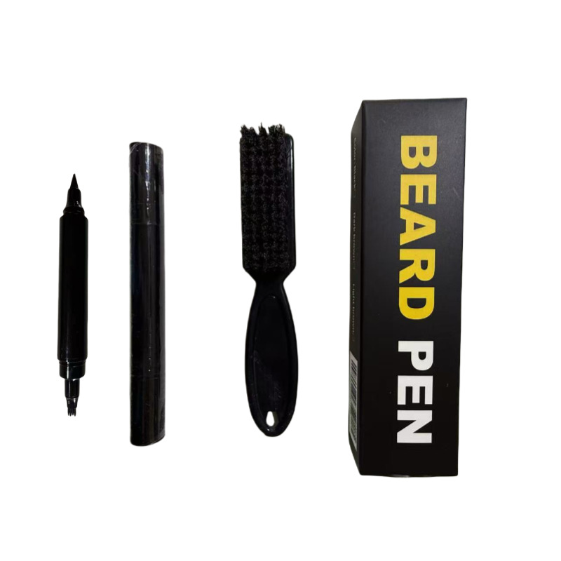 Amazon pluma de barba pluma de cuatro Tenedor de barba pluma de relleno de barba de los hombres Lápiz de cejas a prueba de agua
