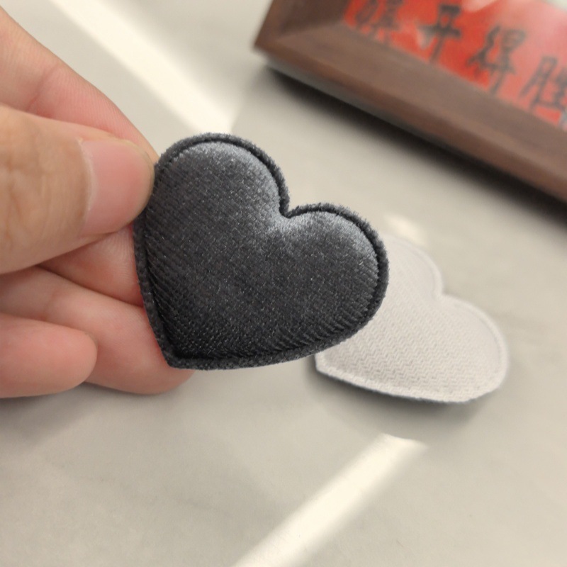 纯色桃心韩国绒植绒爱心形配件diy发饰包包鞋袜服饰装饰辅料材料|undefined