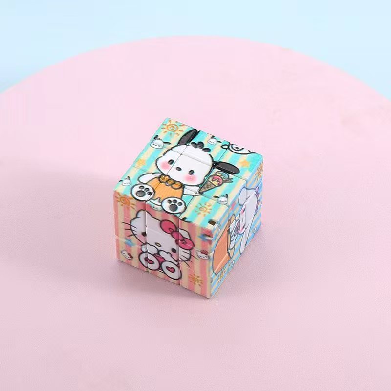 卡通可爱三丽鸥益智开发大脑三阶魔方学生钥匙扣挂件书包挂饰批发|undefined
