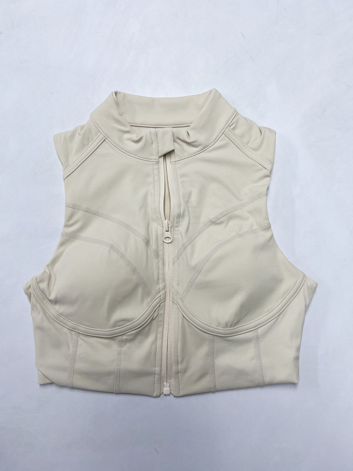 Zippered Sports Bra With Removable Breast Pads, Breathable And Supportive, Suitable For Fitness, Running, And Yoga._desvips.com