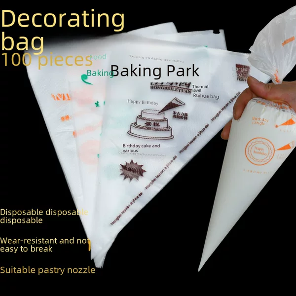 Hongping Disposable Piping Bags, Cake Tools, Cookie Cream Triangle Bags, Thickened DIY Cake Bags