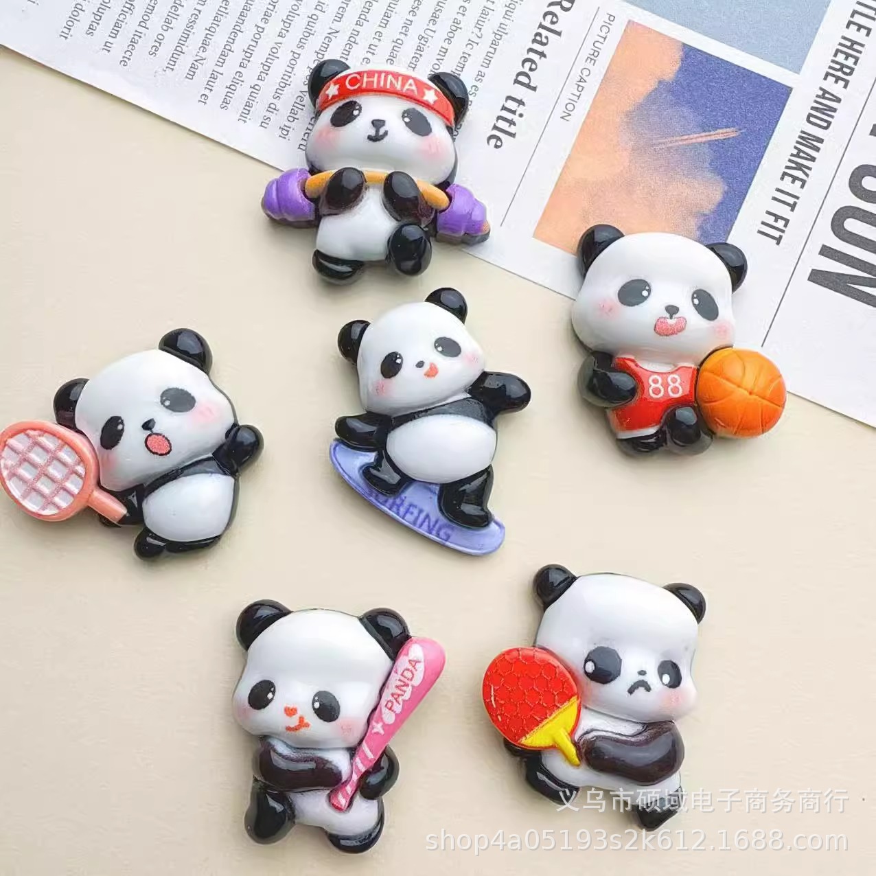 卡通diy树脂配件网球熊猫奶油胶手作发夹手机壳洞洞鞋扣水杯配饰
