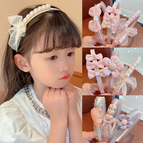 Children's hairbands summer princess bow headbands girls' headbands hair accessories Korean baby headbands with broken hair