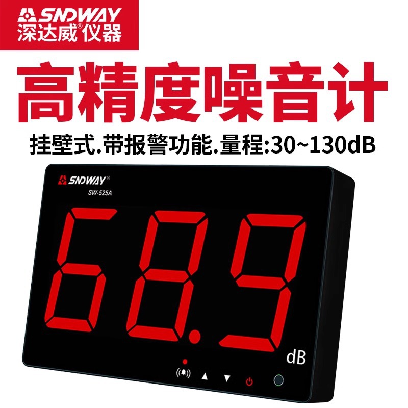 深达威SW-525A/525B壁挂高精度噪音计专业级数字噪音仪分贝仪跨境