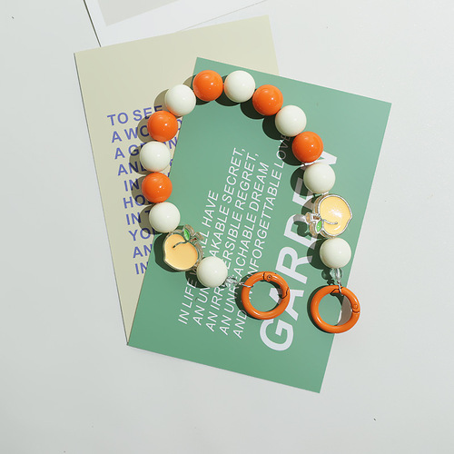 New Fruit Peach Bead Chain Strap Phone Case Accessory Fashion Supply Packaging Decor