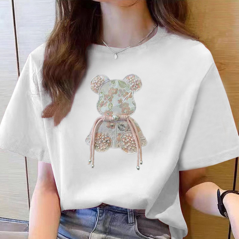 New Chinese Style Cotton Short-sleeved Women's T-shirt 2025 Summer New Chinese Style Half-sleeved T-shirt Loose plus size Top Trendy