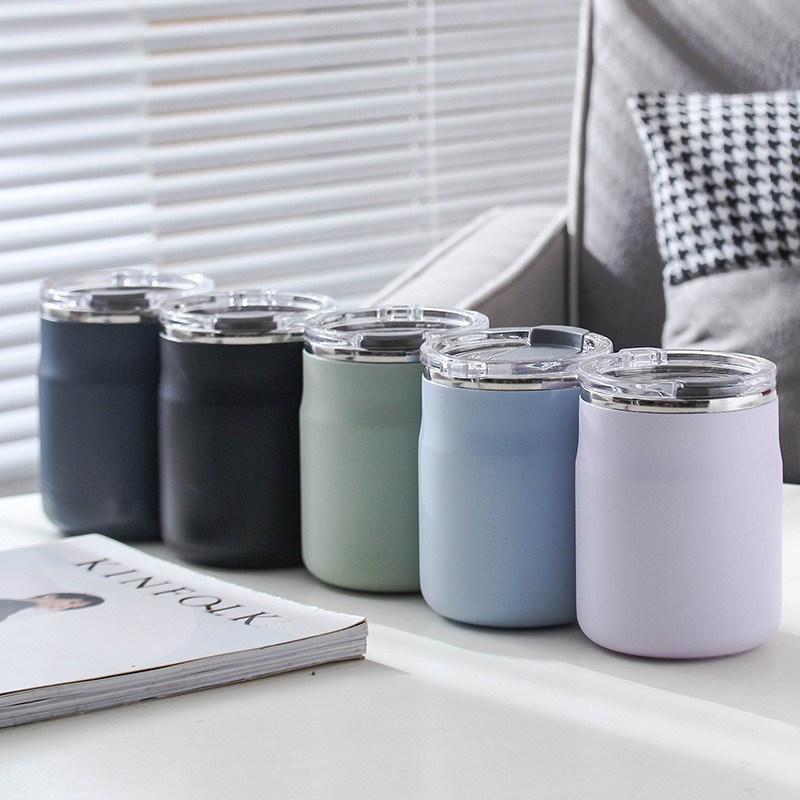 304 taza de acero inoxidable de alto valor de la cara de los estudiantes de oficina taza de agua doméstica de lujo ligera taza de paja de aislamiento térmico de alta calidad