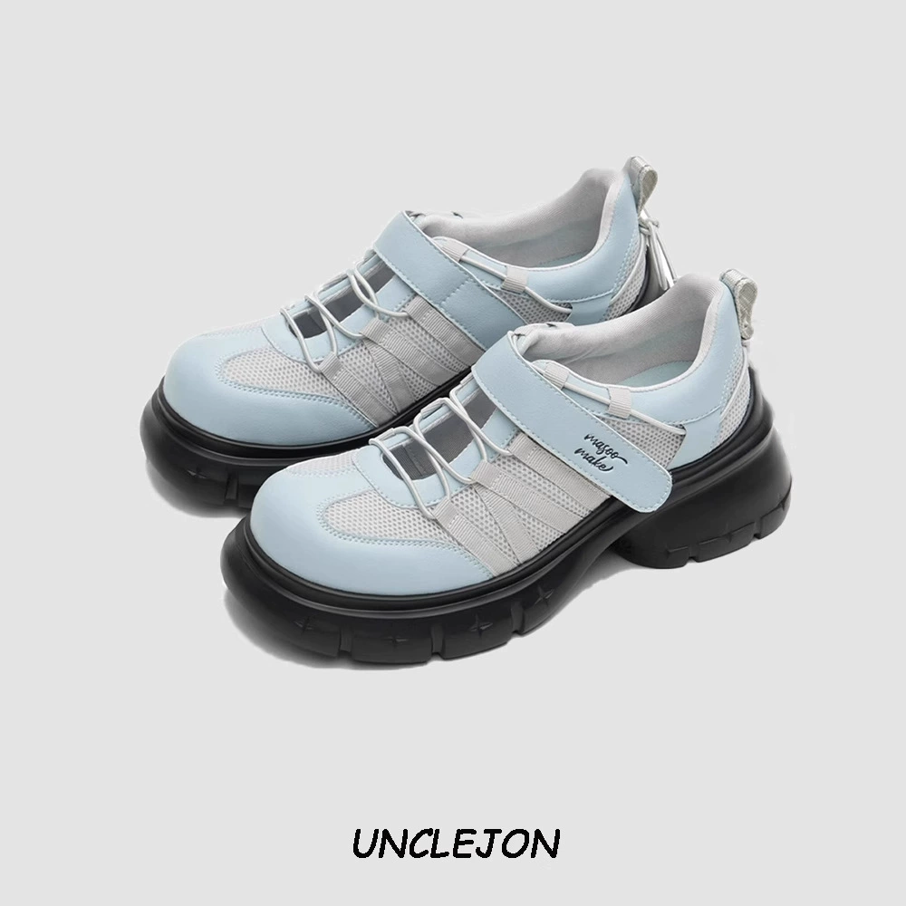 Конструкция ниши увеличивает толстую подошвую одиночную обувь женская 2025 новая мода новая мода дикая сетчатая дышащая повседневная обувь