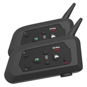 Houtonsenv4 Bluetooth İntekom Qulaqlıq, 4 Nəfər üçün, 1500m, FM