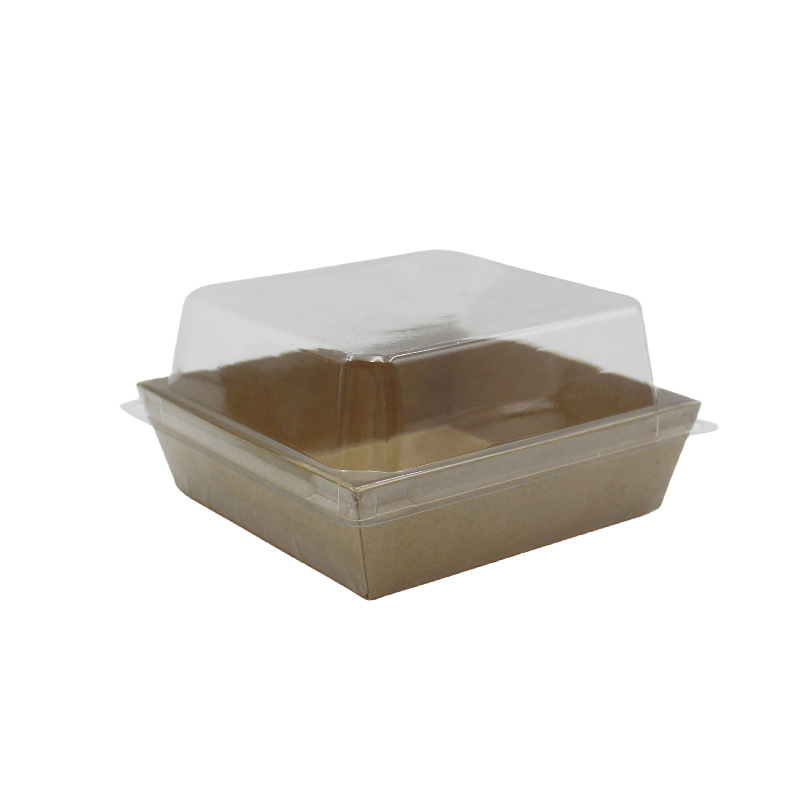 Sandwich Packaging Box Snow Mei Niang Kraft Paper Rectangular Square Pastry Box Baking Cut Cake Box