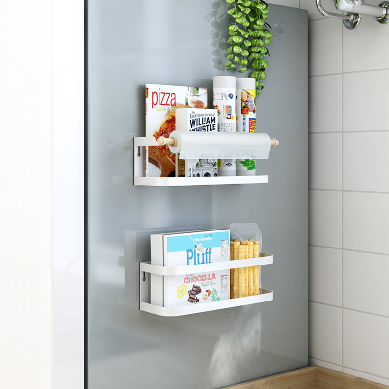 家居用品厨房冰箱收纳架铁艺免钉磁铁吸附储物架厨房调味品置物架