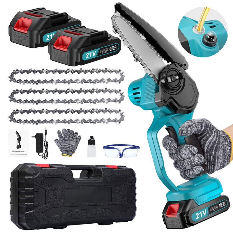 锂电充电式迷你电链锯4寸6寸8寸户外伐木单手锯家用锯无线电动锯