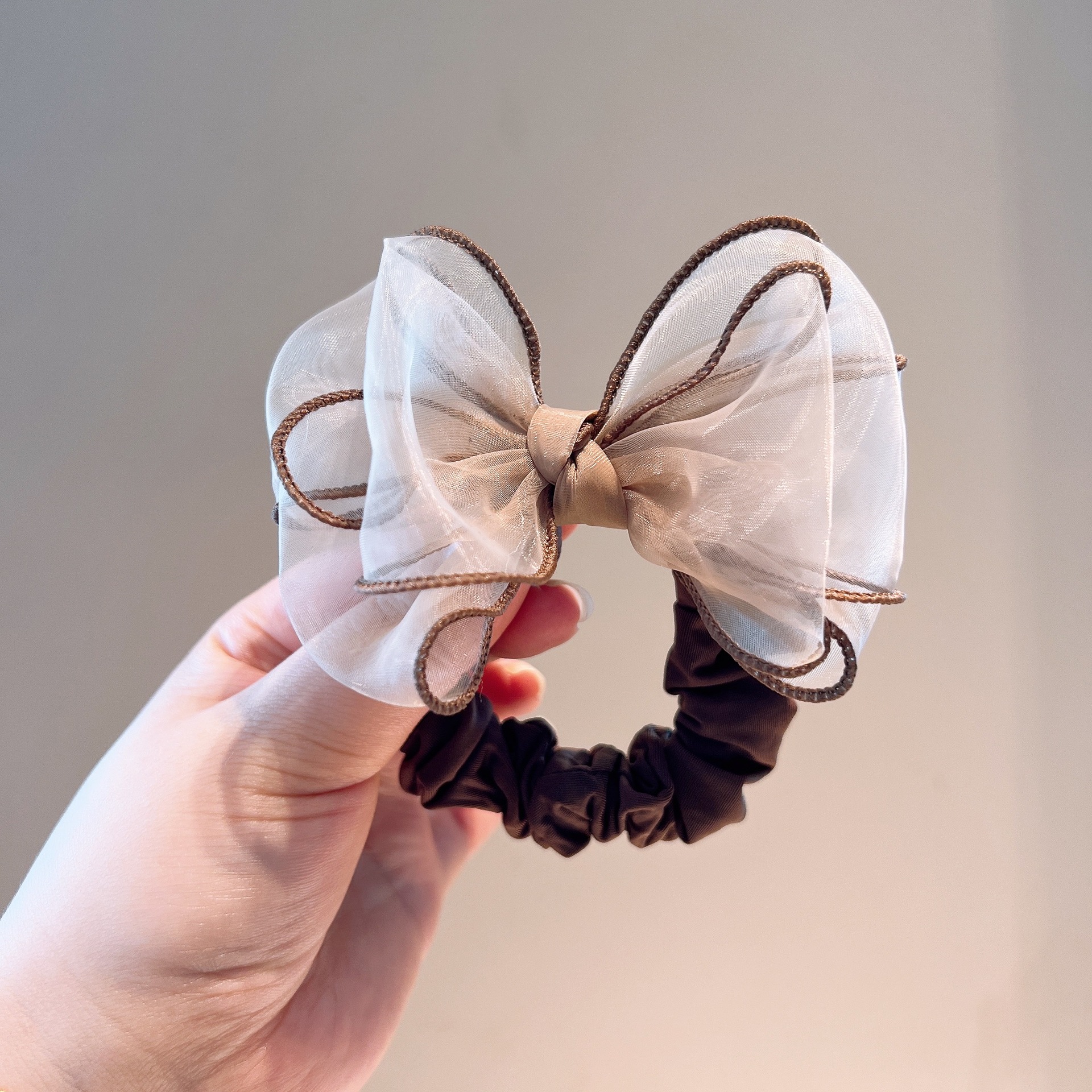 Organza Material Bow Knot Pattern Women'S Gender Cute Style Cute Bow Knot Organza Hair Tie 1 Piece